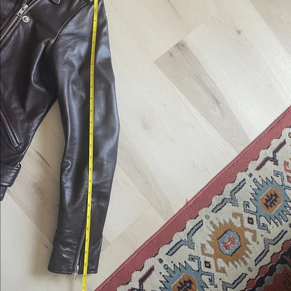 Quince 100% sheep Leather Motorcycle Jacket, color port , size medium - Picture 12 of 12